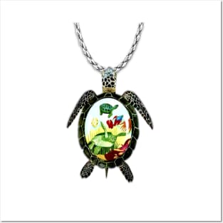 Turtle Marine Life Pendant Posters and Art